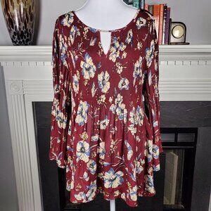 Floral & Ivy Boho Flowy Top | Size XL